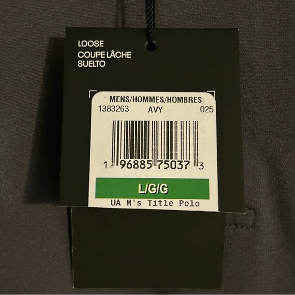 Under Armour Men’s Golf Title Polo Loose Grey/White Size Large NWT - Picture 5 of 7